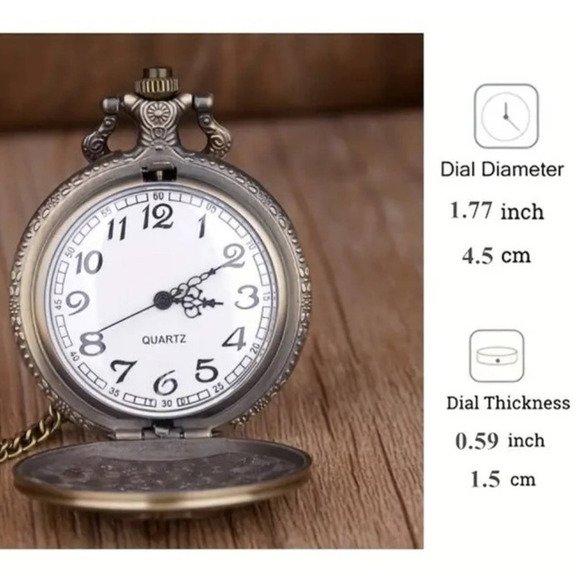 America Bald Eagle Pocket Watch USA Nature Solid Bronze Fully Functional - NEW!! - Picture 5 of 6